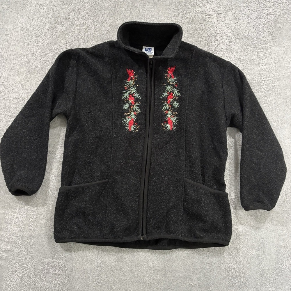 Art Unlimited Sportswear Full Zip Fleece Jacket Women's XL Cardinal & Pine USA